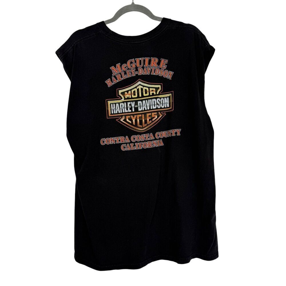 Harley Davidson Shirt Mens Extra Large Muscle Tank Flames McGuire Contra Costa - Picture 5 of 7